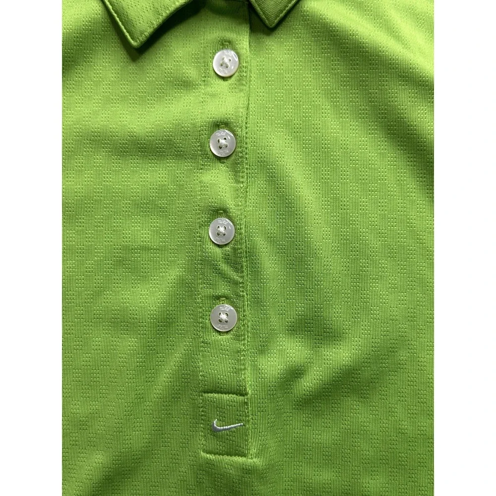 Nike Sleeveless Polo Top in Bright Lime Green